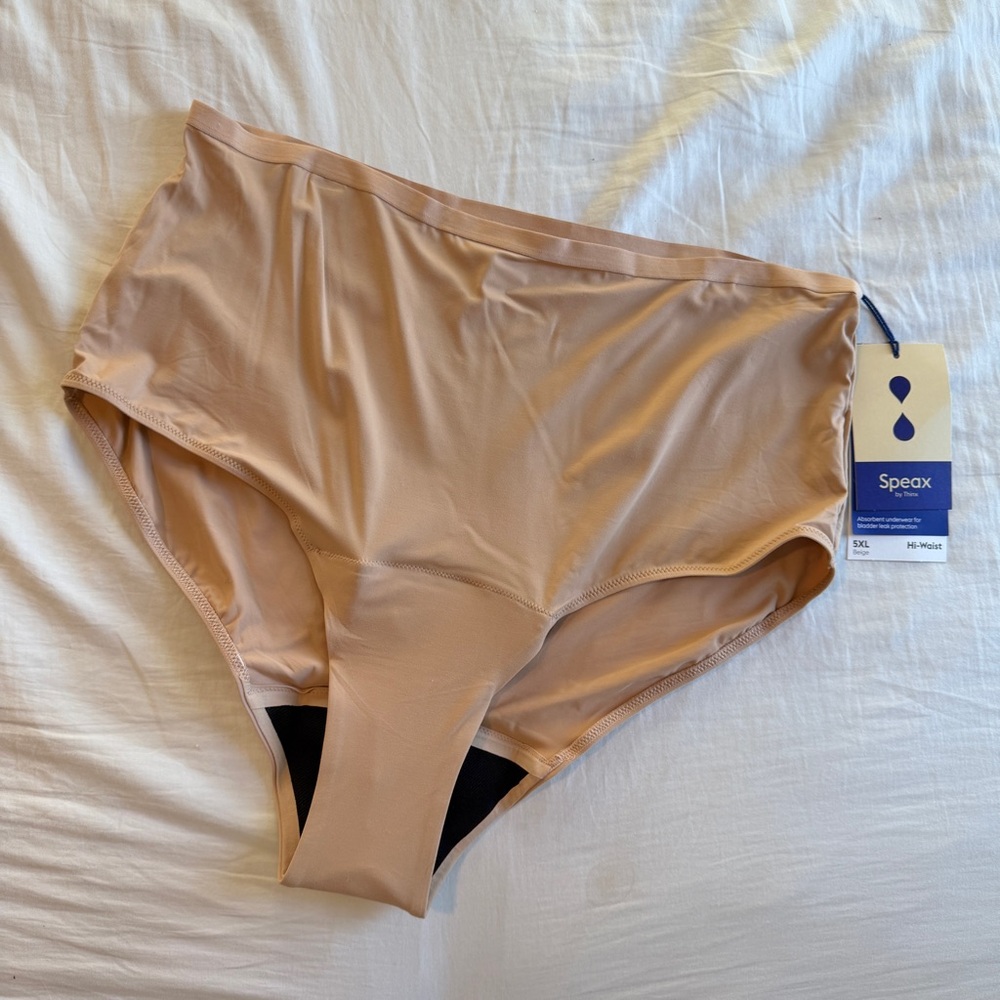 Speax By Thinx Beige High-Waisted Briefs 5XL NEW NWT Leak Underwear